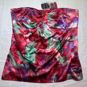 NWT Ann Taylor LOFT Floral Cami Top Sweetheart Neck size 10 Red Purple Green